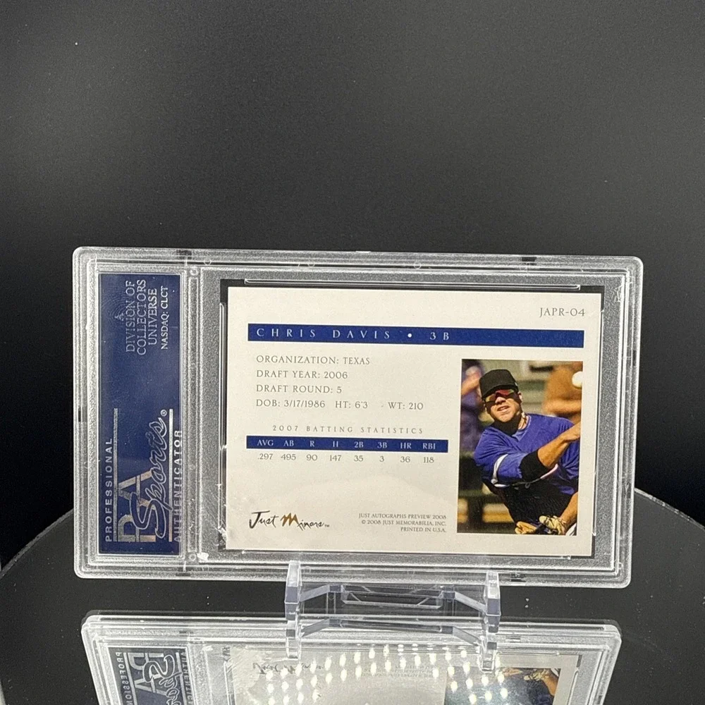 2008 Just Minors Just Auto Preview Chris Davis #JAPR-04 PSA 10